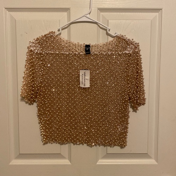 Windsor Tops - NWT WINDSOR pearl encrusted crop top!
